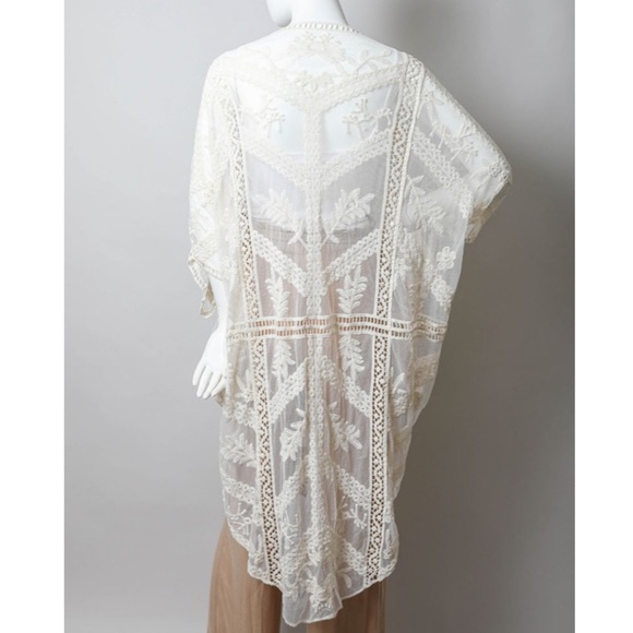 LAST 1 then sold out! New Beautiful Boho Leaf Kimono Cardigan - Picture 8 of 9